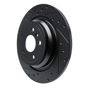 Mercedes-Benz GLE300D Brake Rotor (1) - Rear Left - R1 Concepts - Drilled & Slotted - Black - `12-`18
